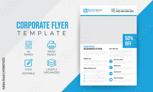 Corporate business flyer template design set, vector template design or business poster template design