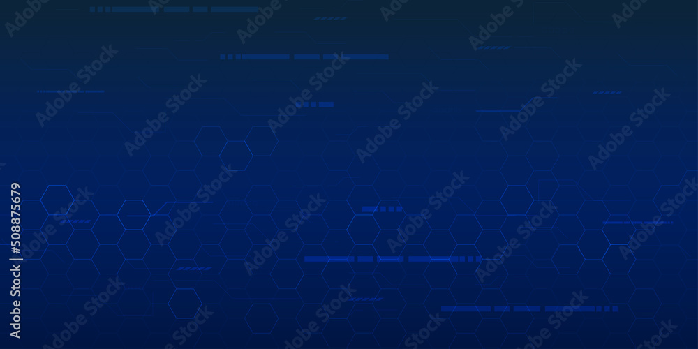 Obraz premium Abstract line and hexagons technology background