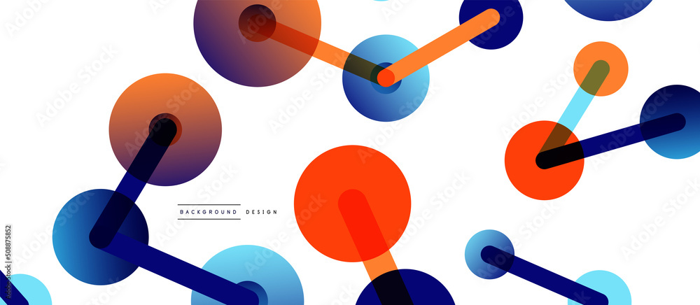 Abstract background. Round dots connected by lines. Trendy techno business template for wallpaper, banner, background or landing Abstract background. Round dots connected by lines. Trendy techno business template for wallpaper, banner, background or landing