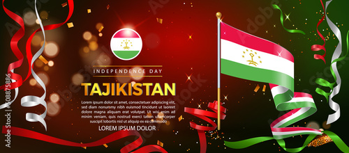 Independence Day of Tajikistan. Banner Illustration, Poster Template Design