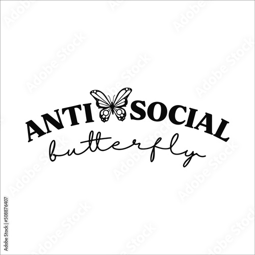 anti social butterfly design eps