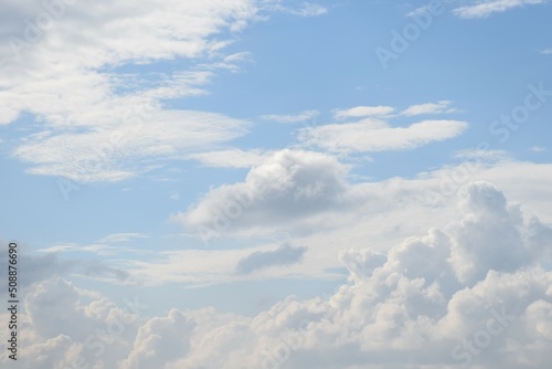 Cloudscape with blue sky and white clouds