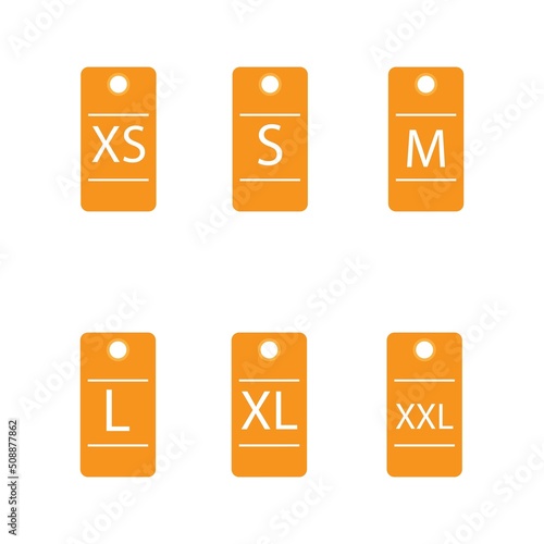 Set of size clothing label vector