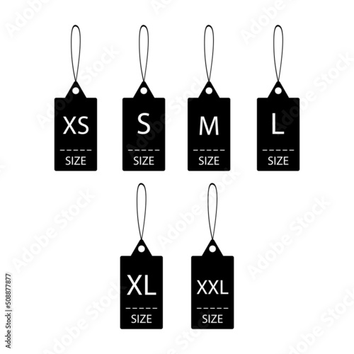 Set of size clothing label vector