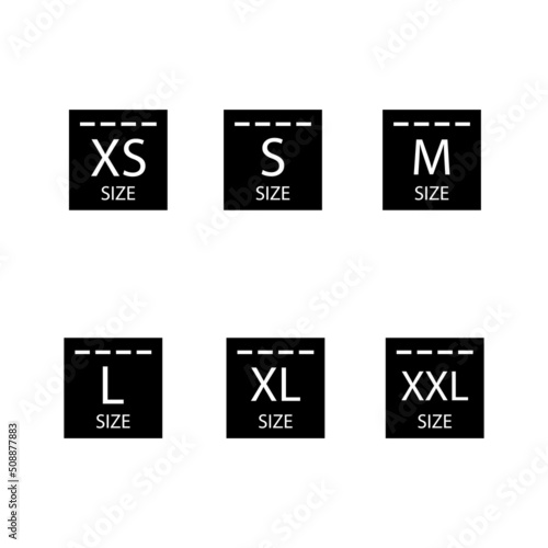 Set of size clothing label vector