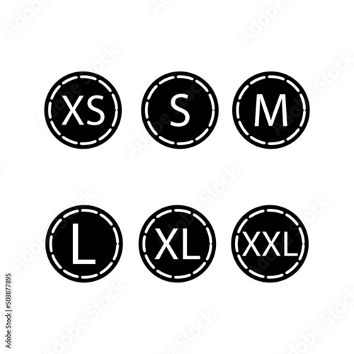 Set of size clothing label vector