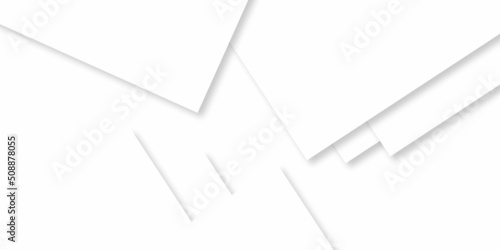 White paper on a white background and White Paper background with diamond and triangle shapes layered in modern abstract pattern white background. geometric lines angles shapes in white and gray layer
