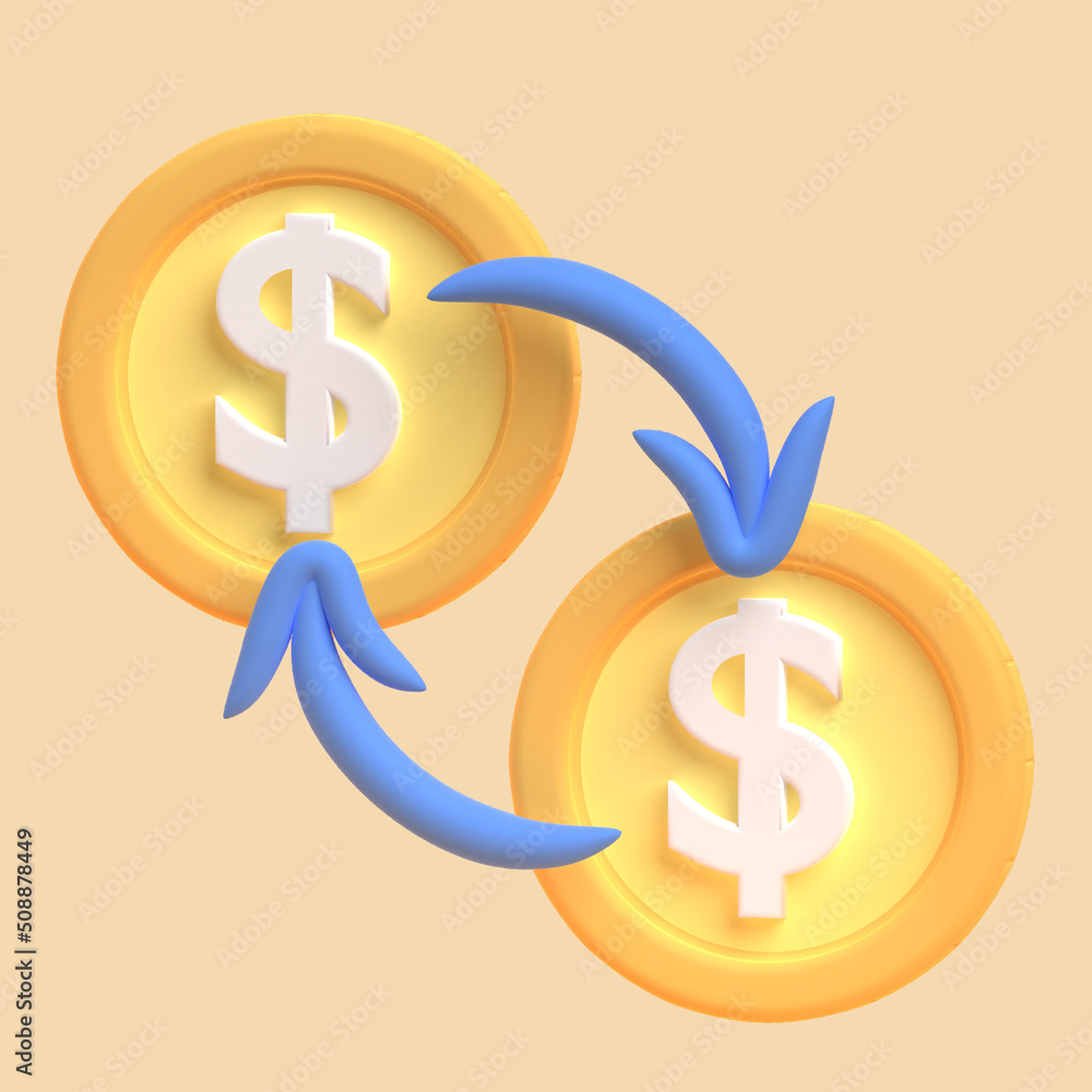 Exchange in 3D render for Graphic Asset Web Presentation or Other Exchange in 3D render for Graphic Asset Web Presentation or Other