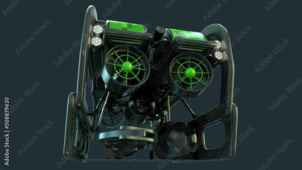 Deep Sea Remote Operated Vehicle (ROV) 3D Rendered Deep Sea Remote Operated Vehicle (ROV) 3D Rendered