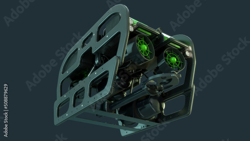 Deep Sea Remote Operated Vehicle (ROV) 3D Rendered photo