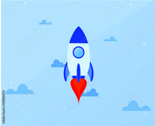 space rocket launch illustration background