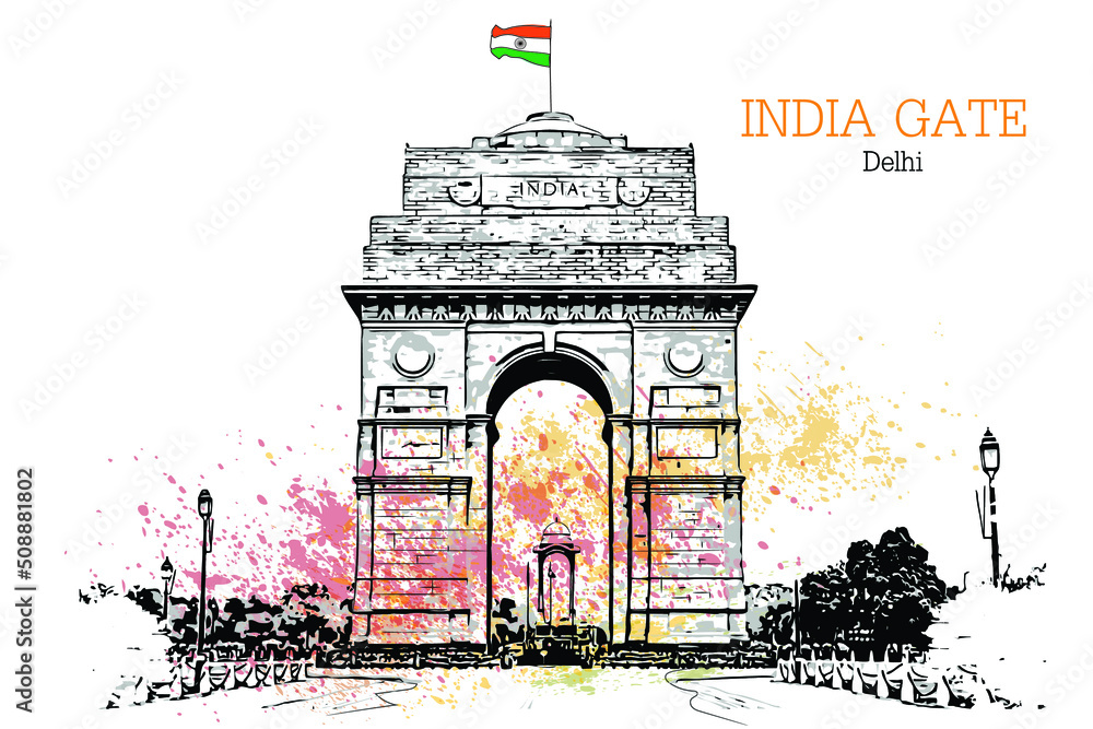 India Gate painting | India gate, Easy drawings, Painting-saigonsouth.com.vn