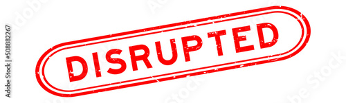 Grunge red disrupted word rubber seal stamp on white background