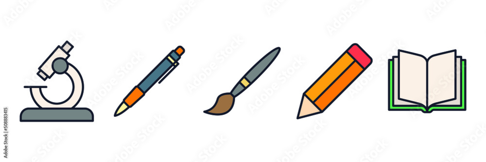 academic. School and Education set icon symbol template for graphic and web design collection logo vector illustration
