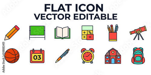 academic. School and Education set icon symbol template for graphic and web design collection logo vector illustration