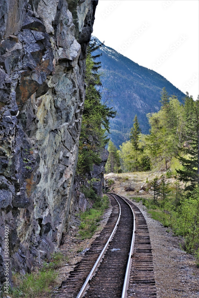 Fototapeta premium railway in the mountains Skagway Alaska
