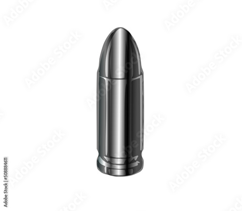 silver bullet isolated on white realistic illustration, or a silver container, vector 