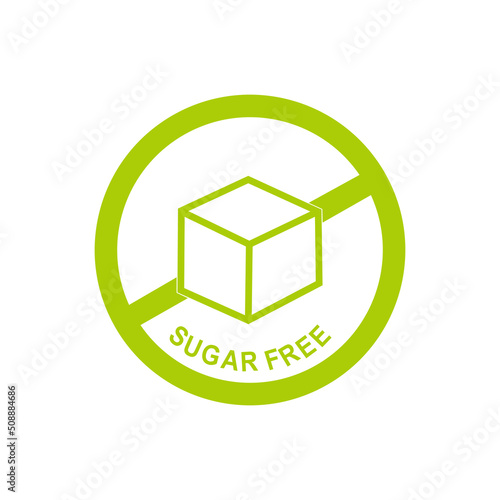 Sugar free icon. Vector sugar free sign. Sugar free sign in circle vector icon illustration