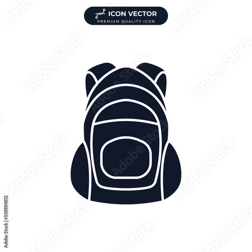 school bag icon symbol template for graphic and web design collection logo vector illustration