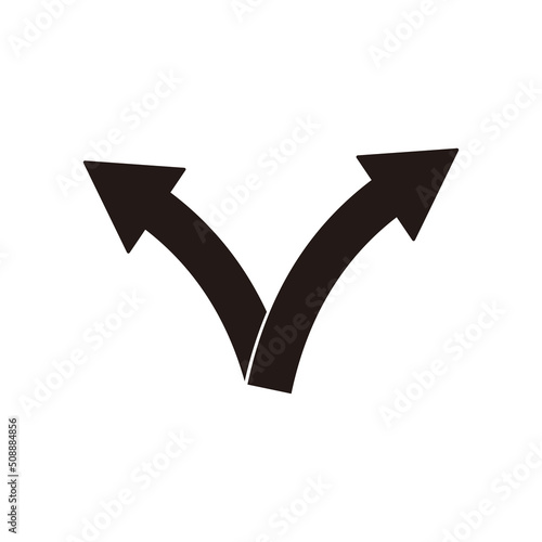 Two way direction arrow icon isolated on white background