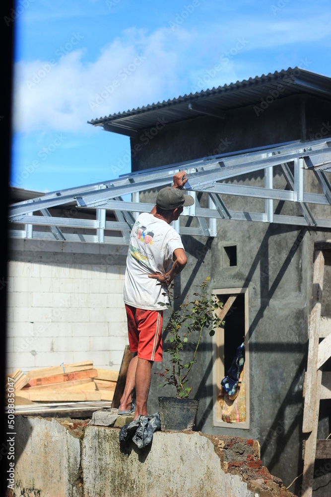 worker on a construction site worker on a construction site