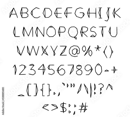illustration of alphabet letters isolated on white background