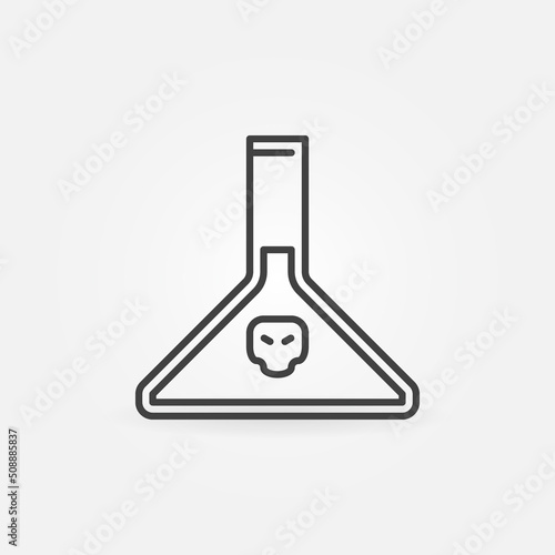 Chemical Pollution vector Erlenmeyer Flask concept line icon