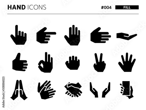 手に関連する塗りつぶしスタイルのアイコンセット_004