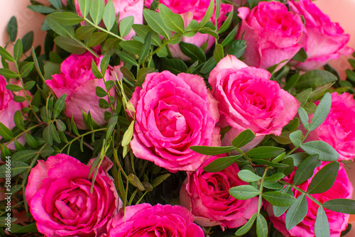 a beautiful bouquet of pink roses. Birthday Flowers