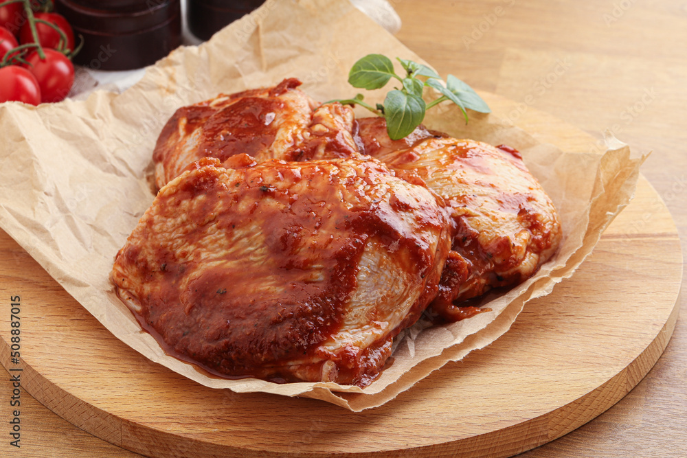 Marinated chicken leg in tomato sauce Marinated chicken leg in tomato sauce