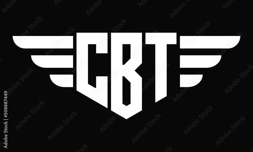 CBT three letter logo, creative wings shape logo design vector template ...