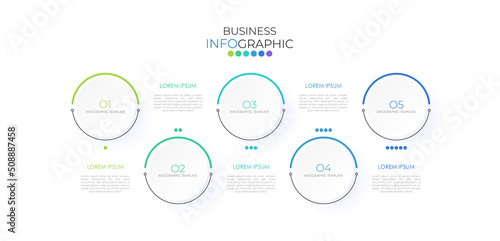 Modern infographic Timeline template can be used for workflow layout, diagram, number options, web design. Infographic business concept with 5 option, parts, steps or processes.