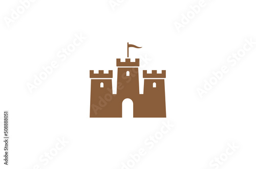 creative brown castle logo vector symbol icon design illustration
