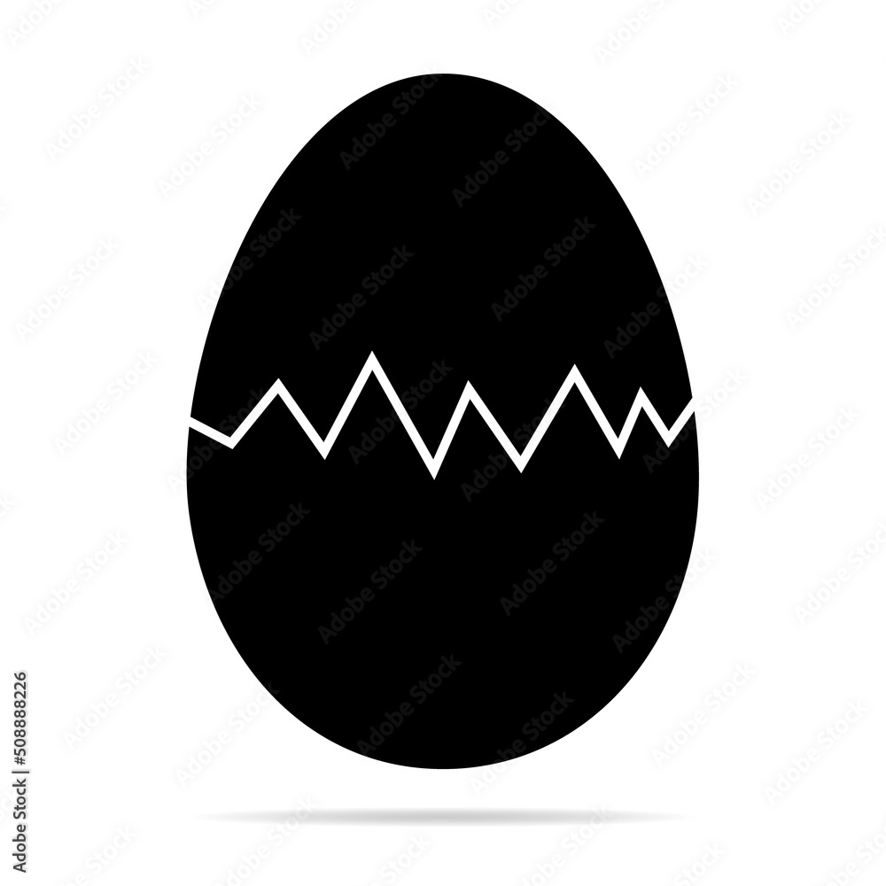 Broken Egg icon with shadow, shell easter symbol, healthy nature food, vector illustration, farm organic protein Broken Egg icon with shadow, shell easter symbol, healthy nature food, vector illustration, farm organic protein
