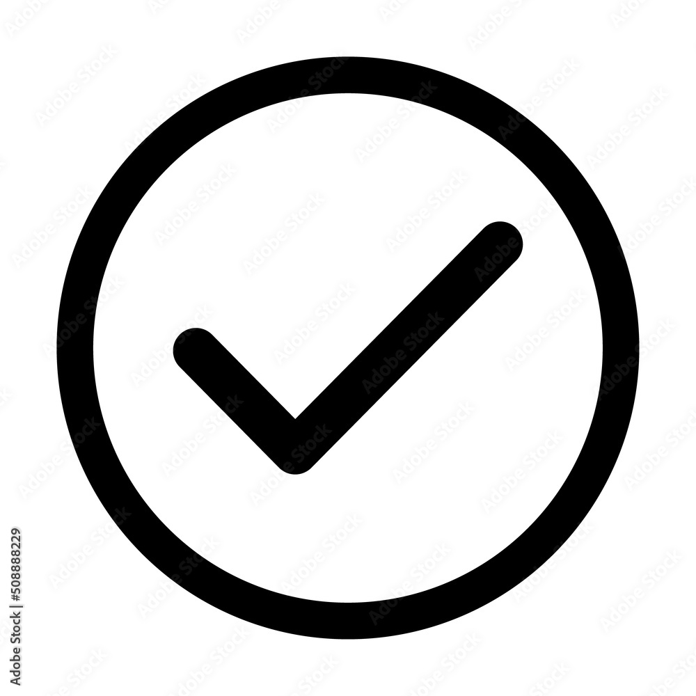 Check mark, tick icon, succes - yes vector illustration isolated on background, vote positive Check mark, tick icon, succes - yes vector illustration isolated on background, vote positive