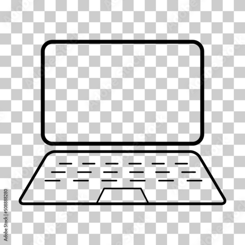 Laptop flat web icon, notebook computer technology symbol , blank display vector illustration