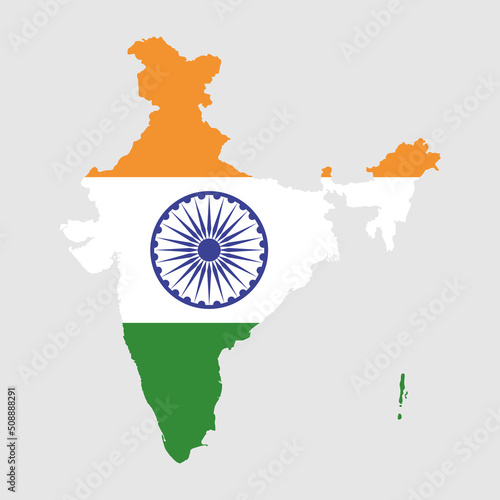 India map graphic, travel geography icon, nation country indian atlas region, vector illustration