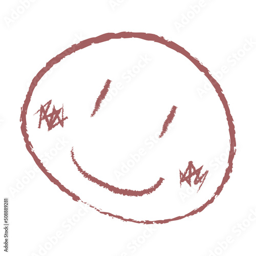 手書き風のスマイルイラスト（ベクター）です。
