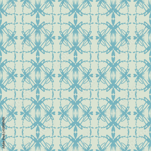abstract seamless pattern with blue flowers
