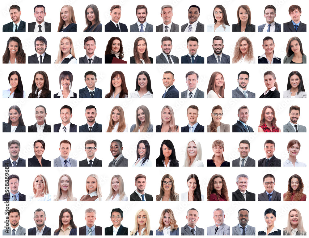 portraits of successful employees isolated on a white portraits of successful employees isolated on a white