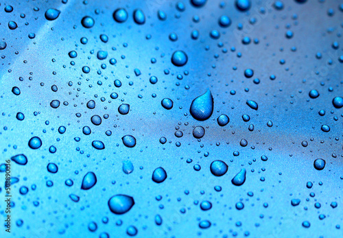 Background is unusual with drops of water
