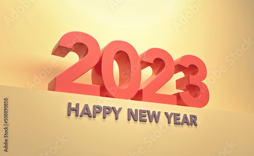 New Year 2023 Creative Design Concept - 3D Rendered Image  