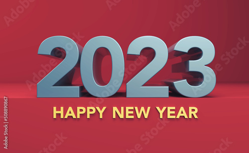 New Year 2023 Creative Design Concept - 3D Rendered Image 