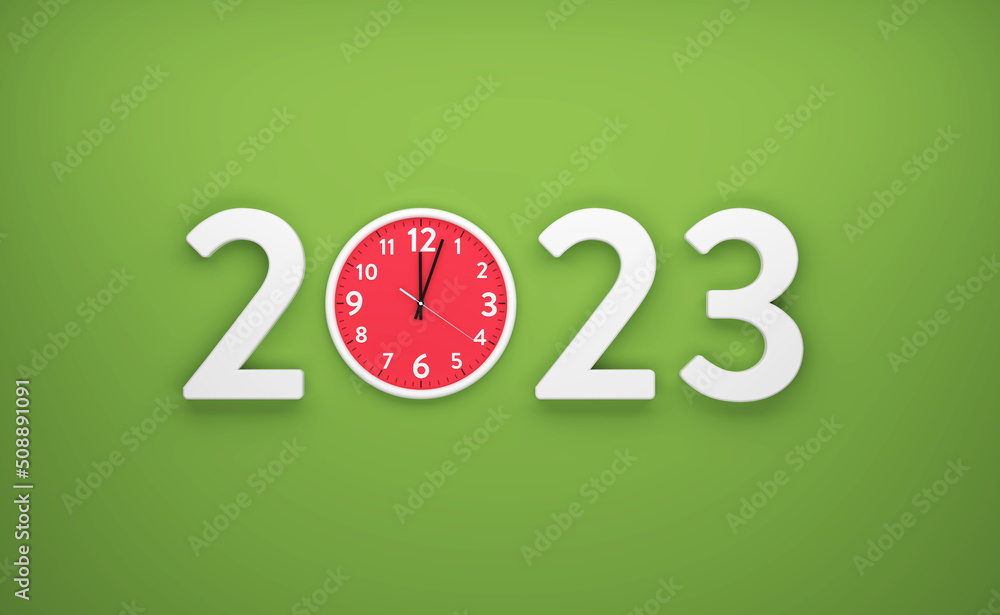 New Year 2023 Creative Design Concept with clock - 3D Rendered Image
New Year 2023 Creative Design Concept with clock - 3D Rendered Image