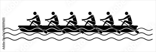 Rowing Team Icon, Water Sport Icon