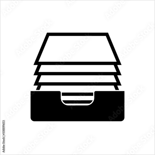 Document Holder Tray Icon, Office Paper Holder Tray