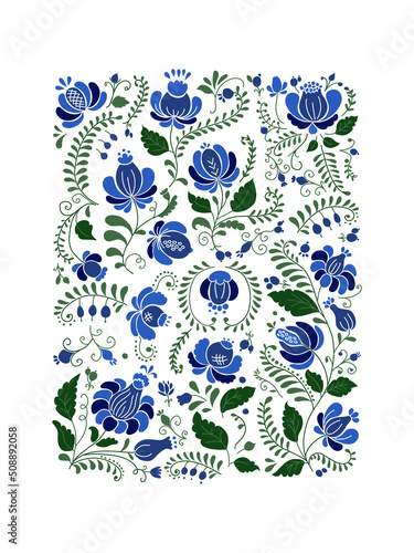 Gzhel ornament, sketch for your design
