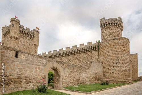 View at the wall of New Castle in Oropesa, Spain photo