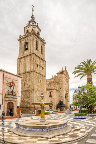 View at the Santa Maria Church at Mayor place of Talavera de la Reina - Spain photo
