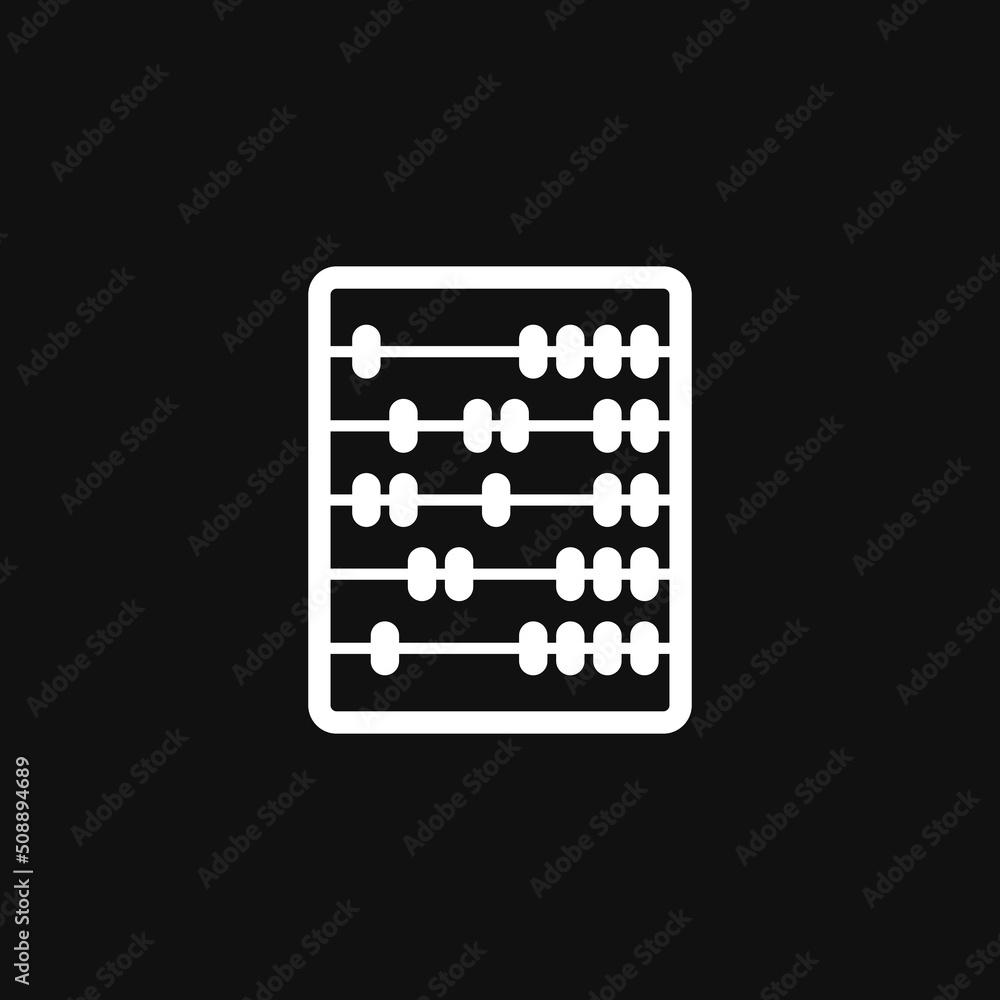 Abacus icon on grey background Abacus icon on grey background